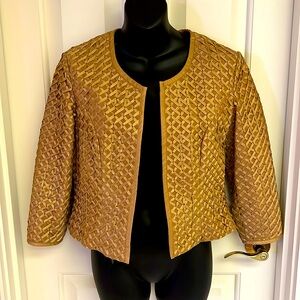 Margaret Godfrey suede leather jacket with ribbon detail. Excellent condition.